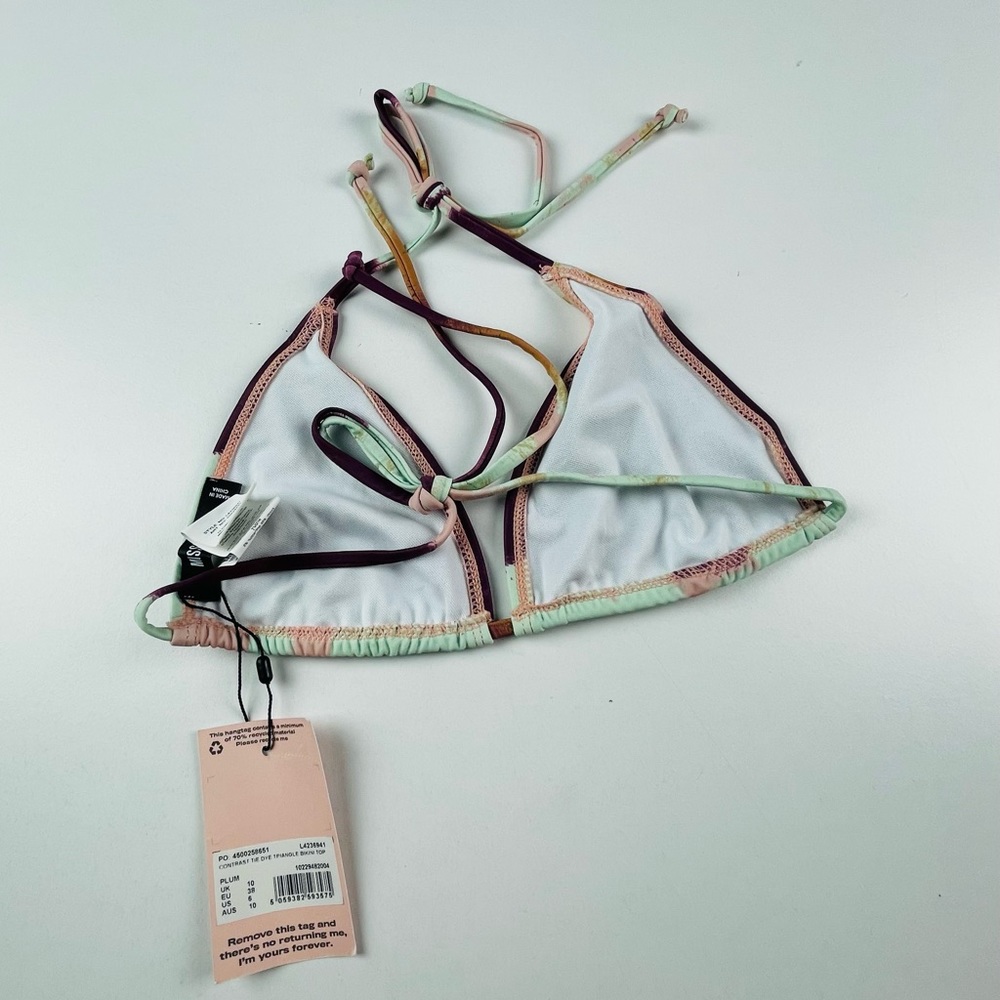 CONTRAST TIE DYE TRIANGLE BIKINI TOP
PLUM - Picture 4 of 4